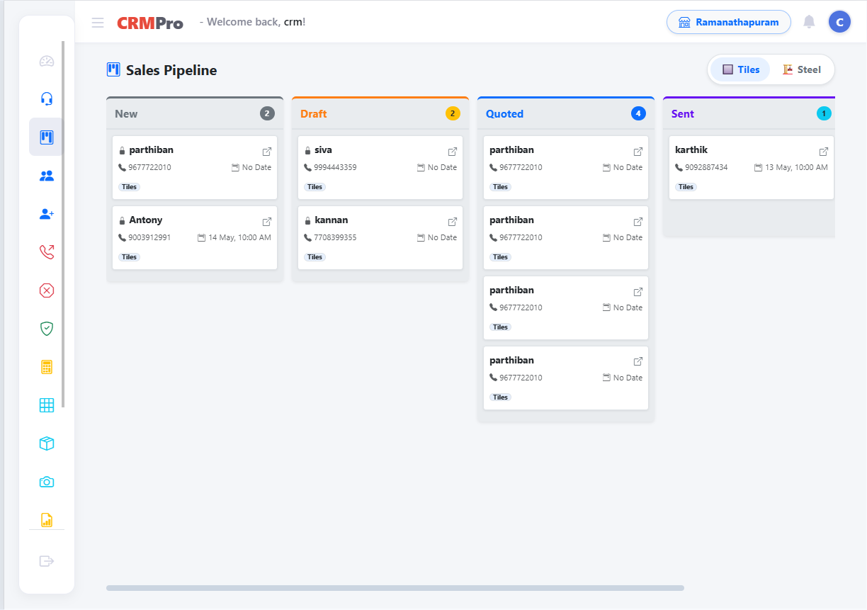 CRMPro Kanban Pipeline